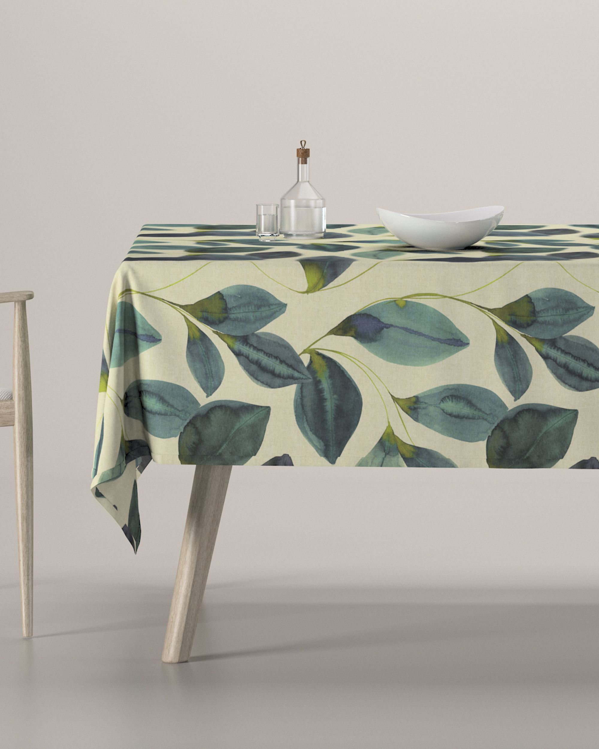 Fata de masa rectangulara culoare verde Țesătură cu model