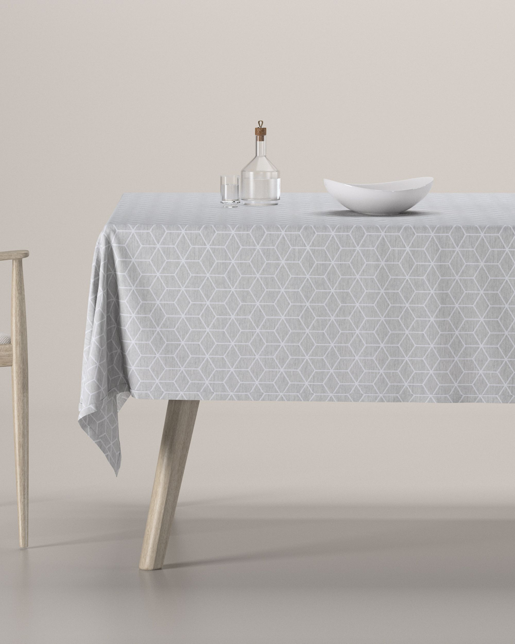 Fata de masa rectangulara culoare gri Țesătură împletitură, cu model