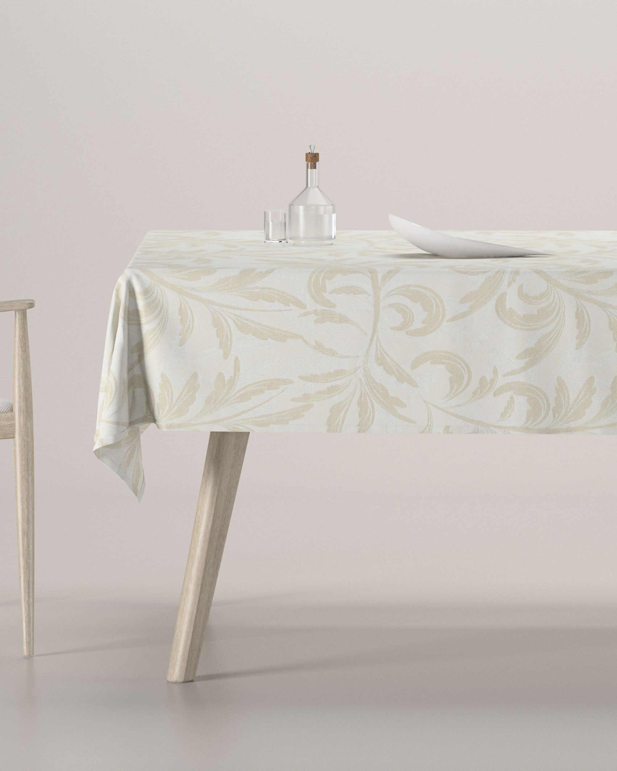 Fata de masa rectangulara culoare gri Țesătură gloss, împletitură, cu model