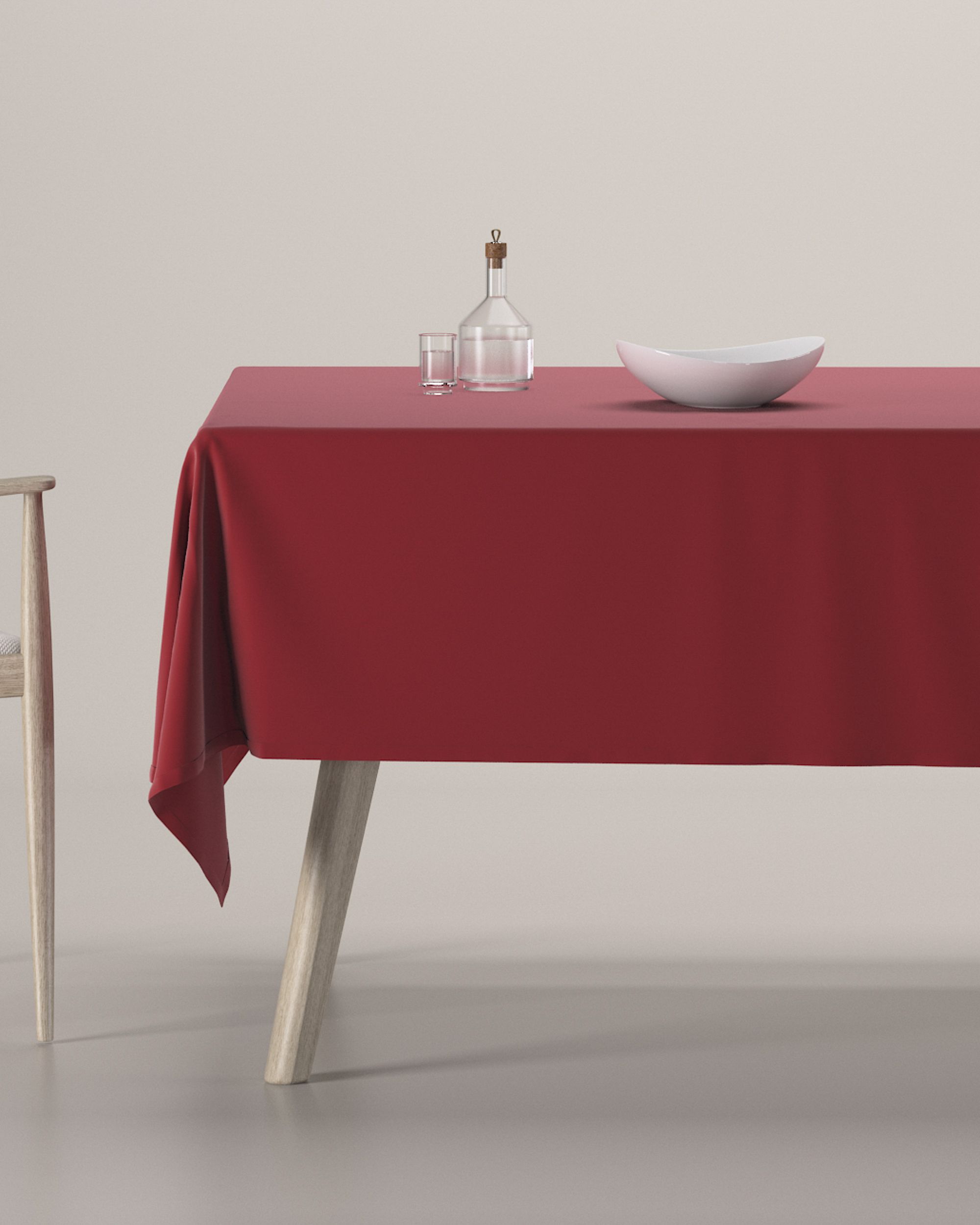 Fata de masa rectangulara culoare roșu Țesătură gloss, catifea