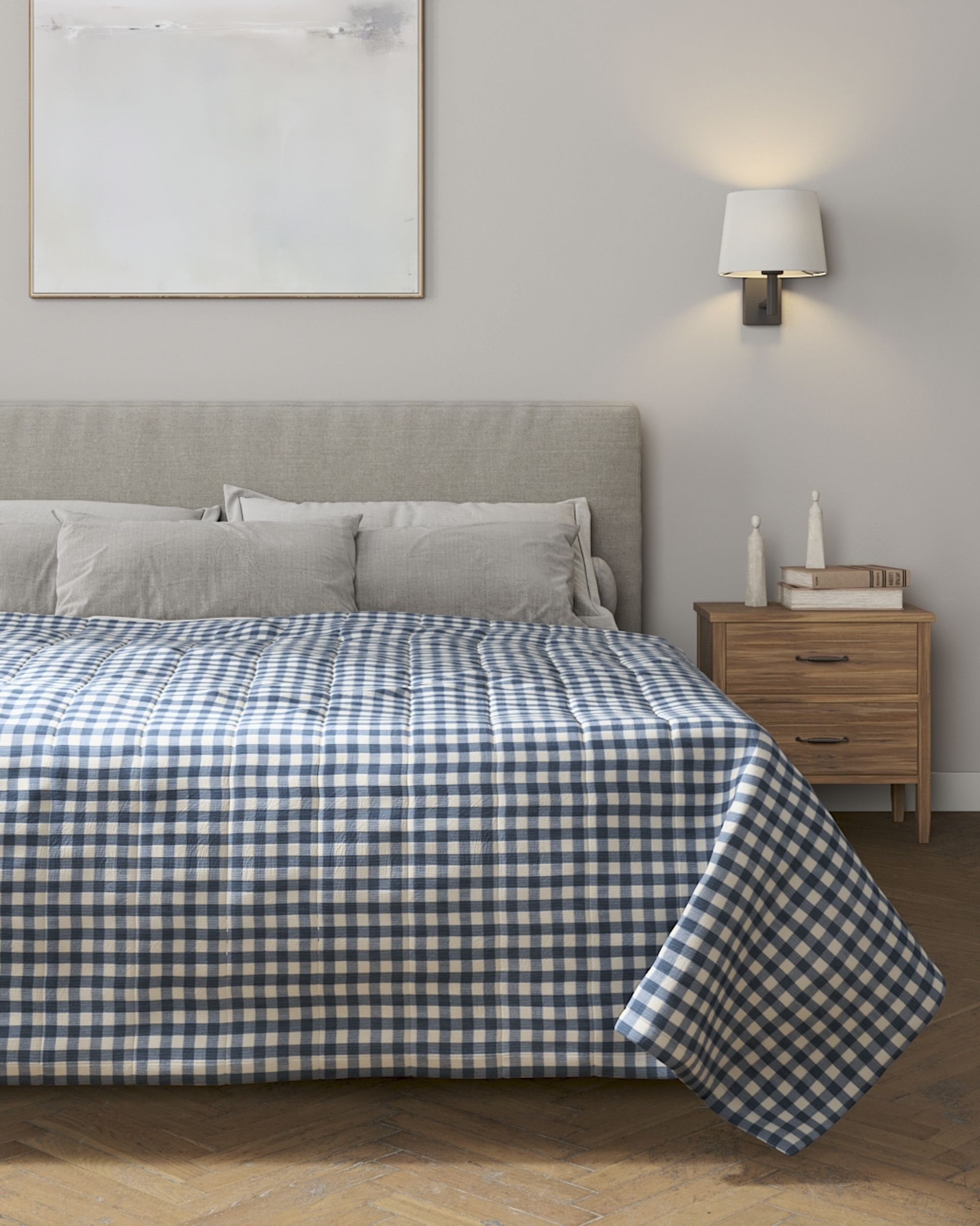 Cuvertura matlasata cu model culoare bleumarin Țesătură cu model (hover)
