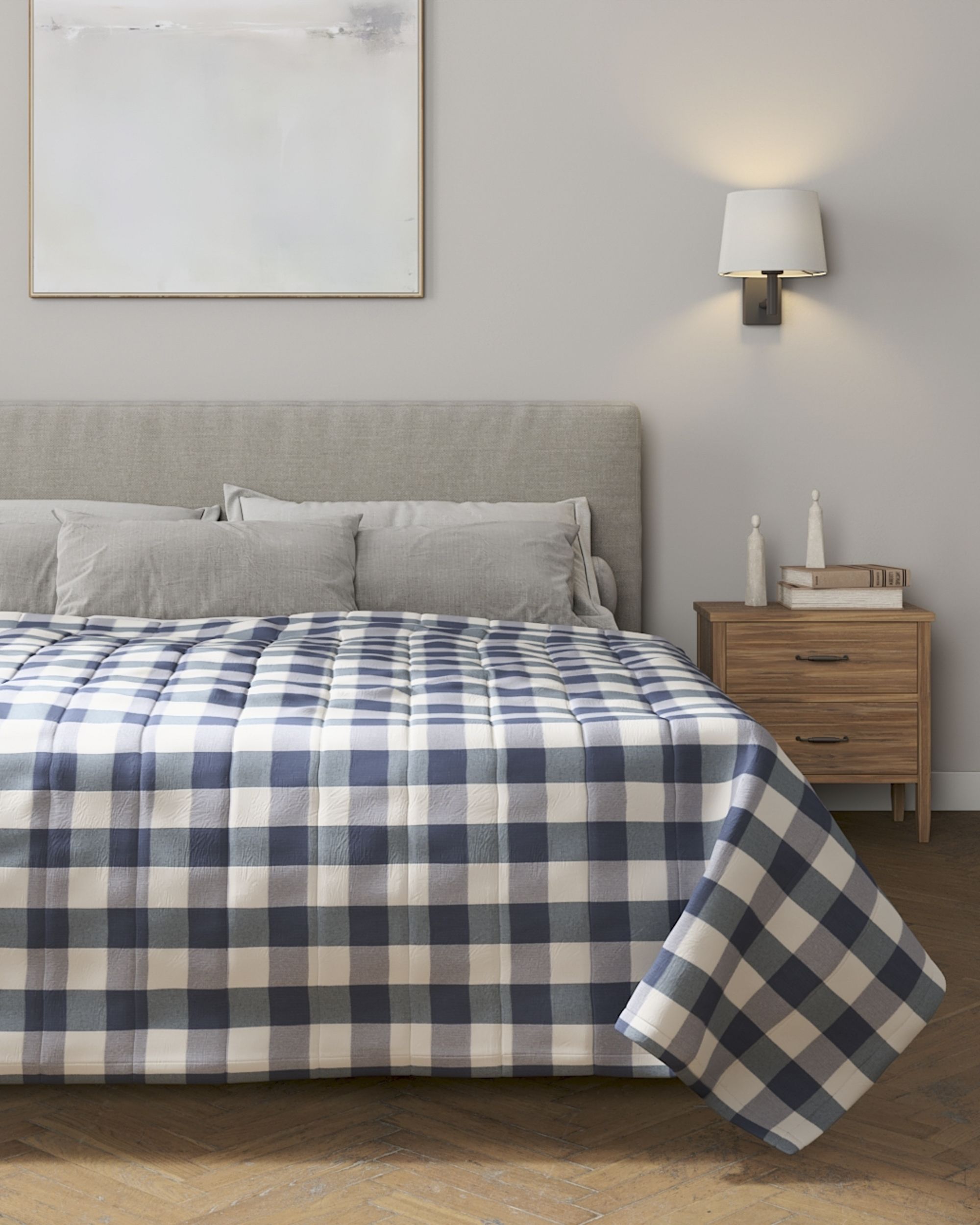 Cuvertura matlasata cu model culoare bleumarin Țesătură cu model (hover)