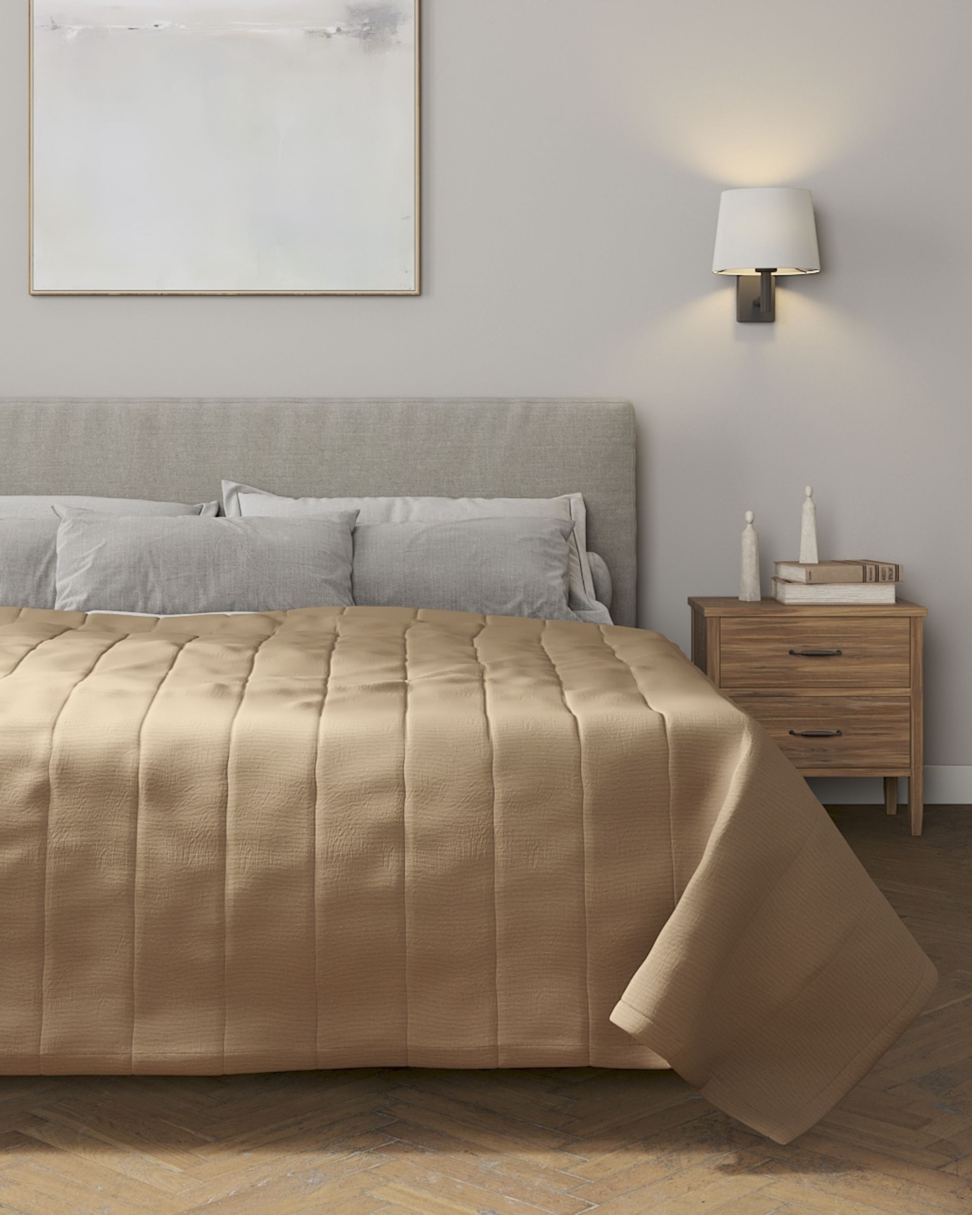 Cuvertura matlasata cu model culoare bej (hover)
