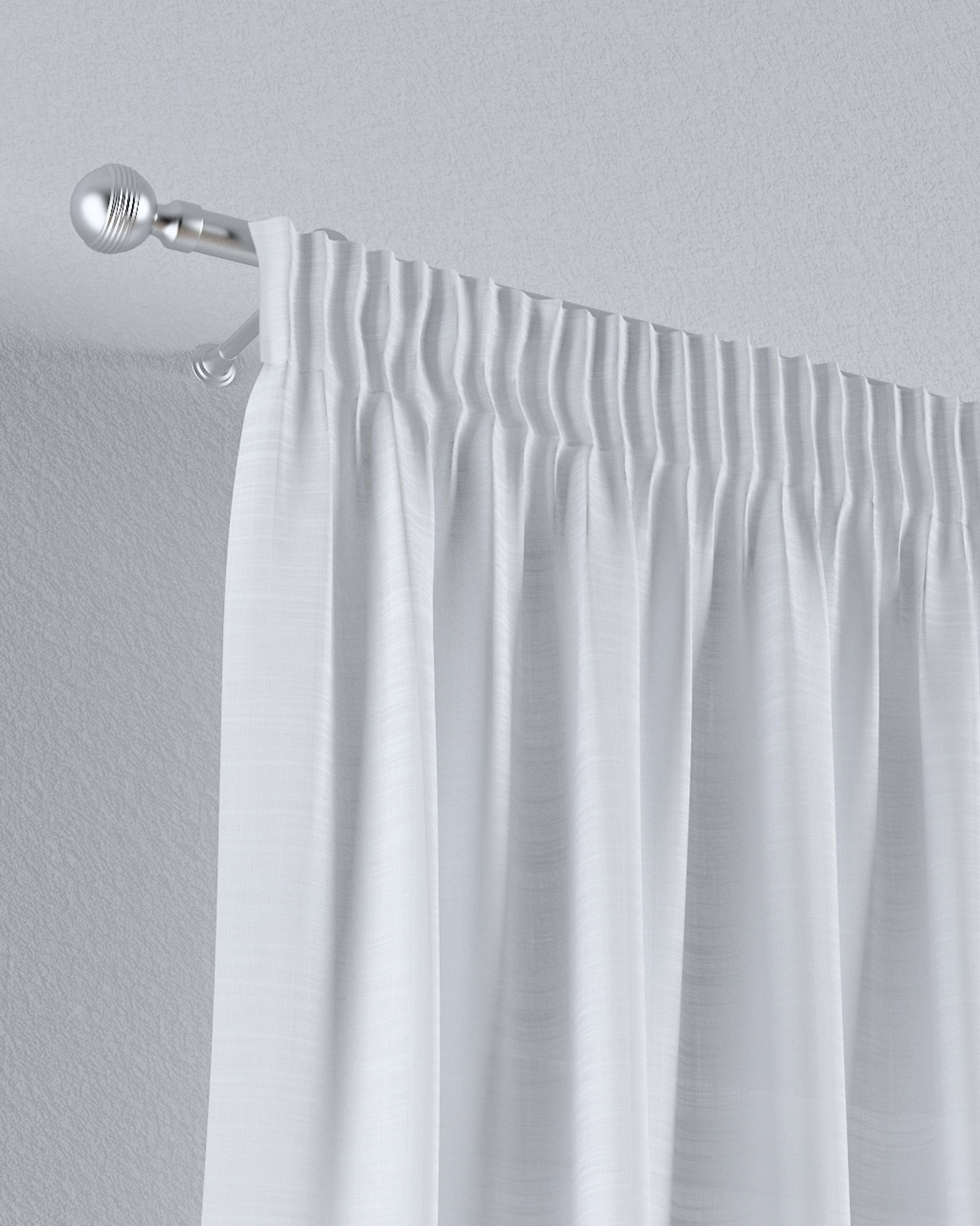 Draperie cu banda culoare alb Țesătură semitransparentă, împletitură (hover)