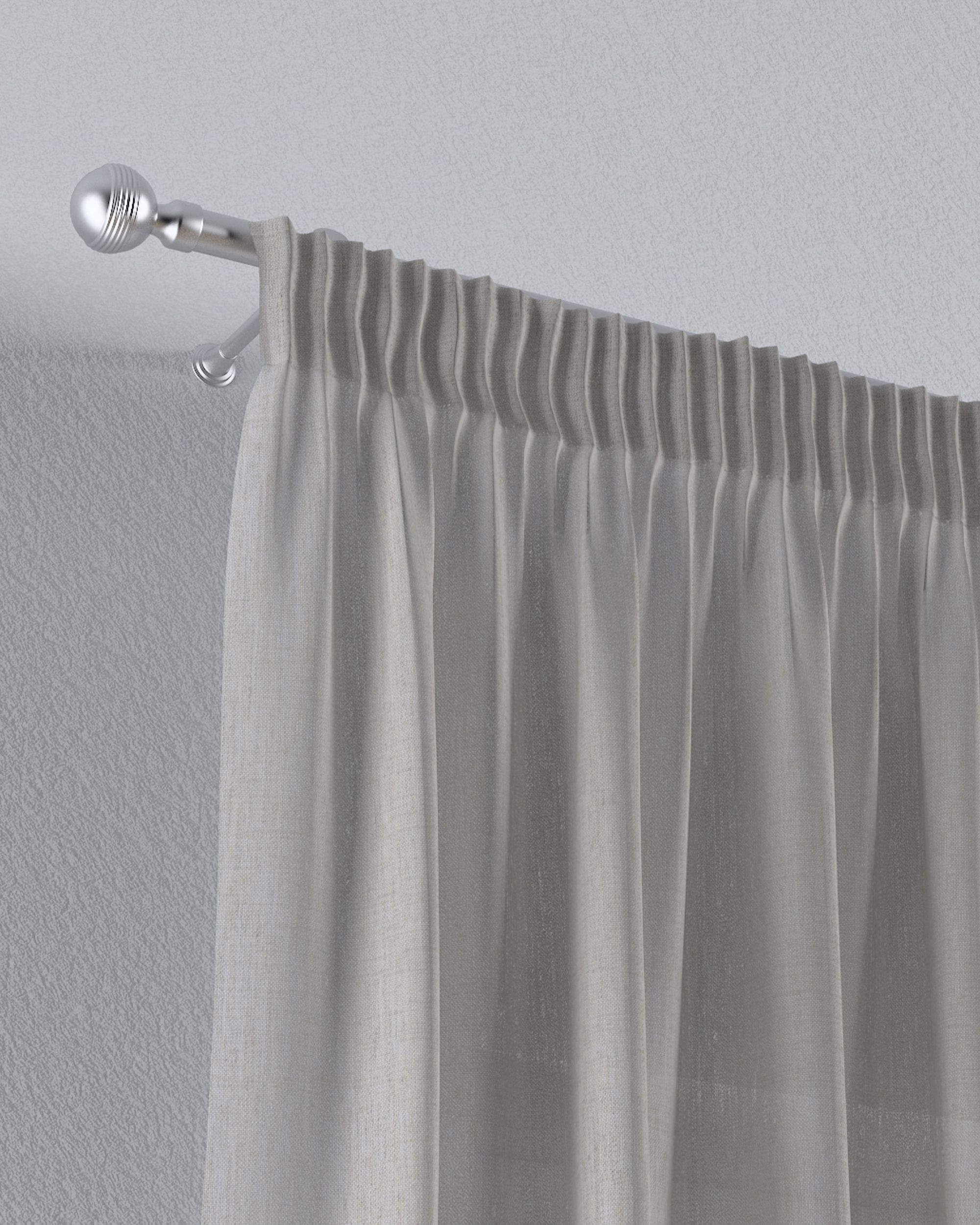 Draperie cu banda culoare bej Țesătură semitransparentă, împletitură (hover)