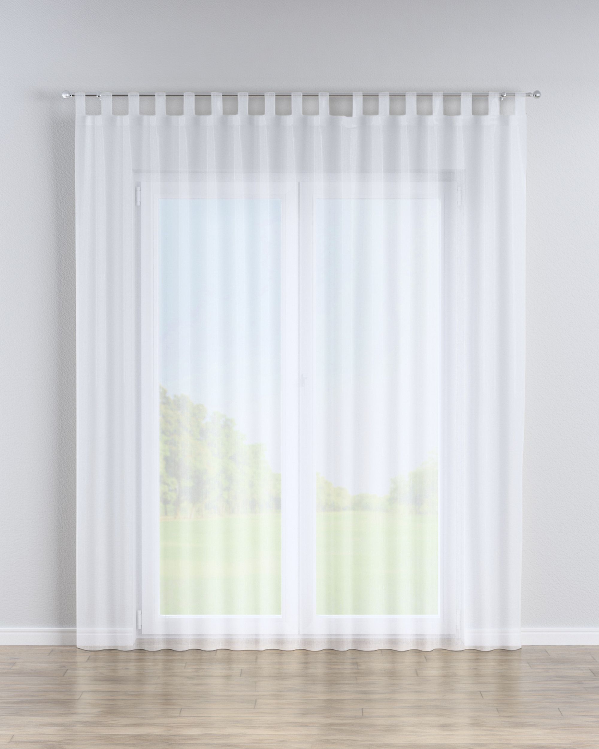 Draperie cu bretele culoare crem Țesătură semitransparentă, împletitură, cu model