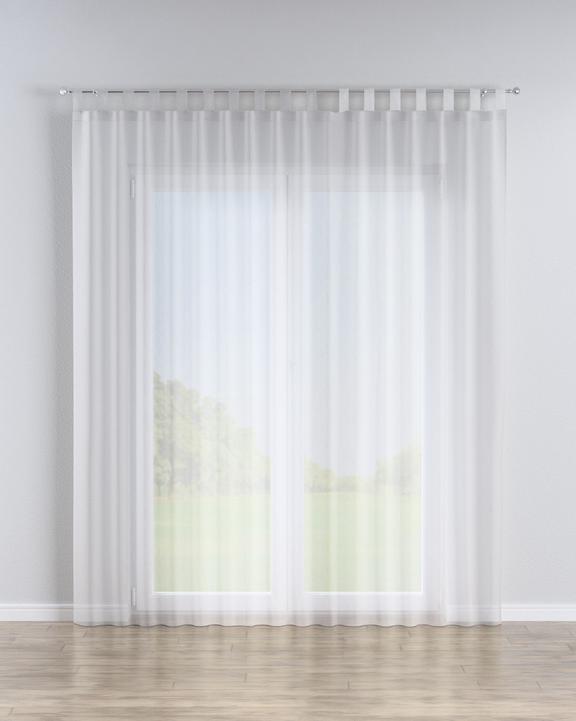 Draperie cu bretele culoare crem Țesătură semitransparentă, împletitură, cu model