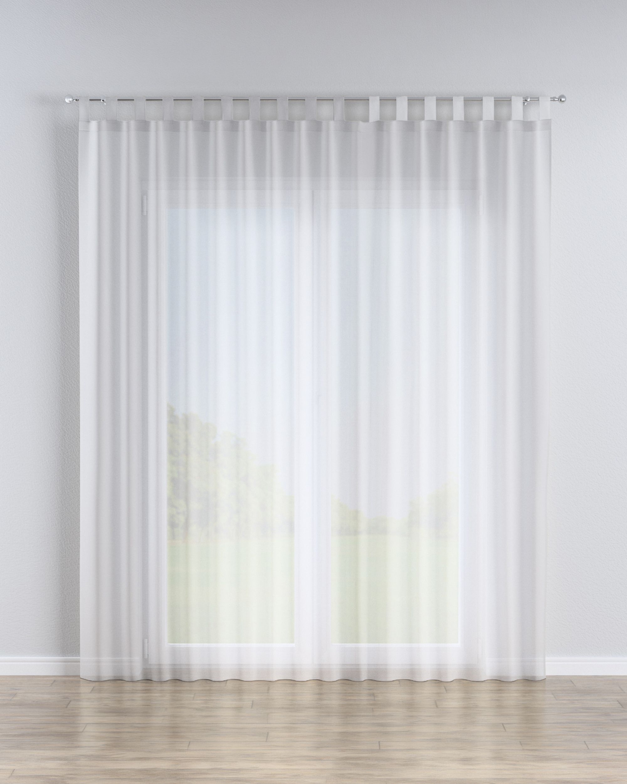 Draperie cu bretele culoare crem Țesătură semitransparentă, împletitură, cu model