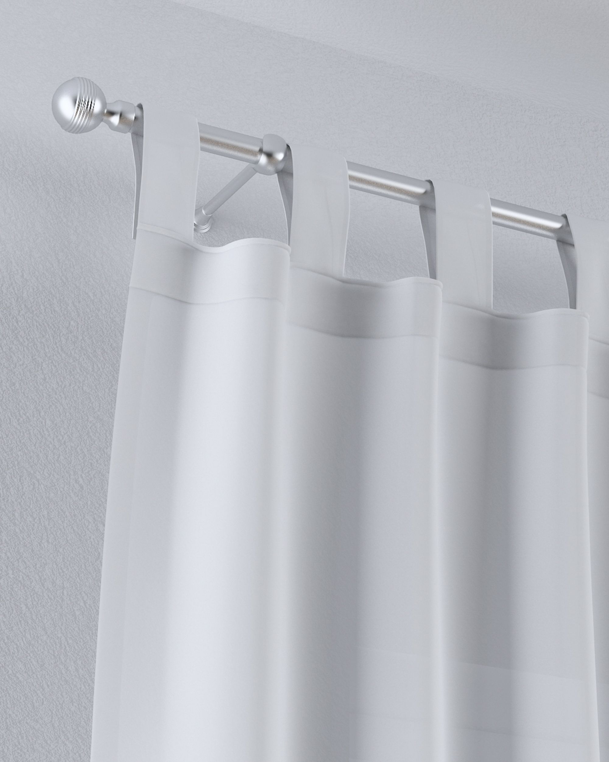 Draperie cu bretele culoare alb Țesătură semitransparentă, împletitură (hover)