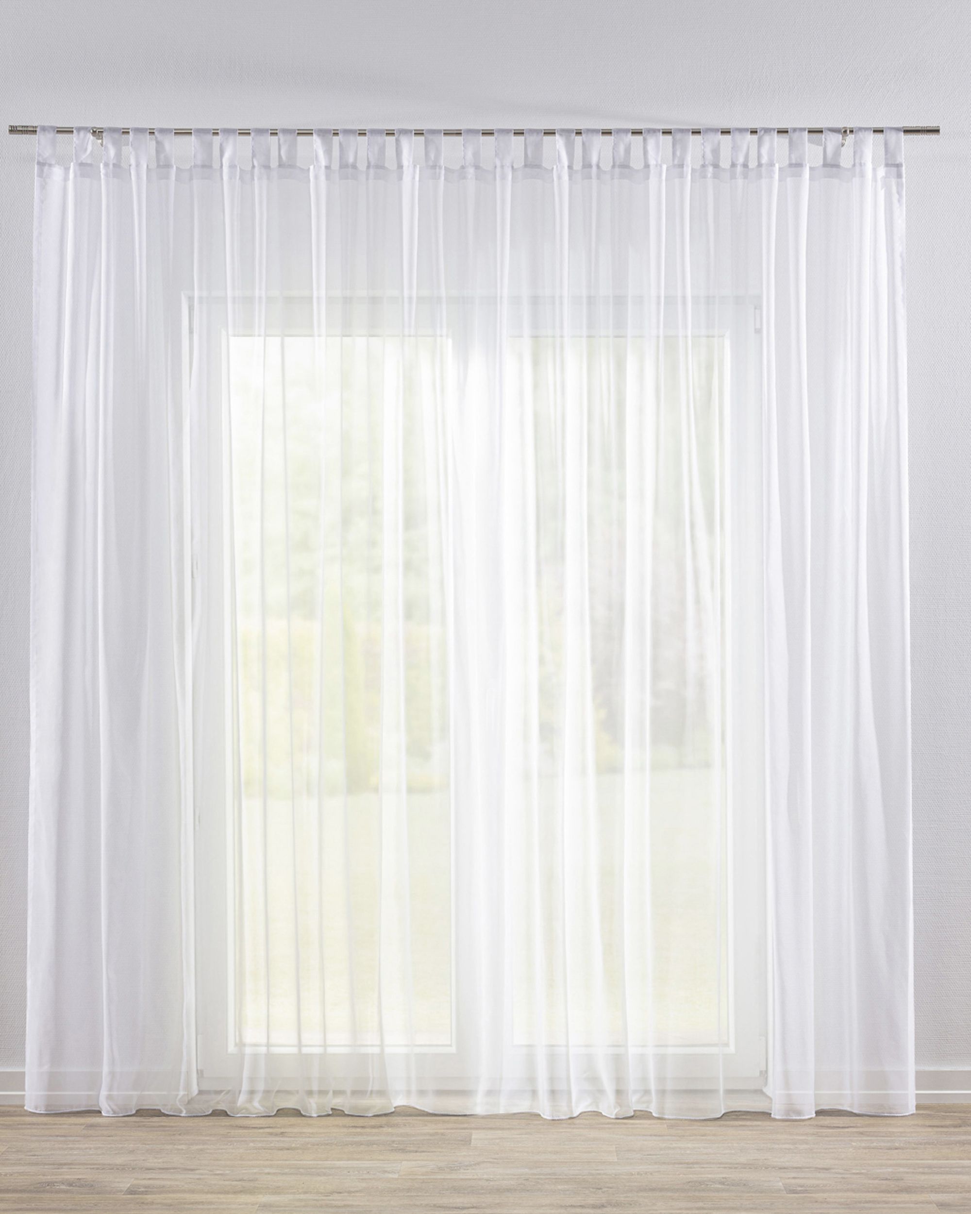 Draperie cu bretele culoare alb Țesătură semitransparentă, împletitură
