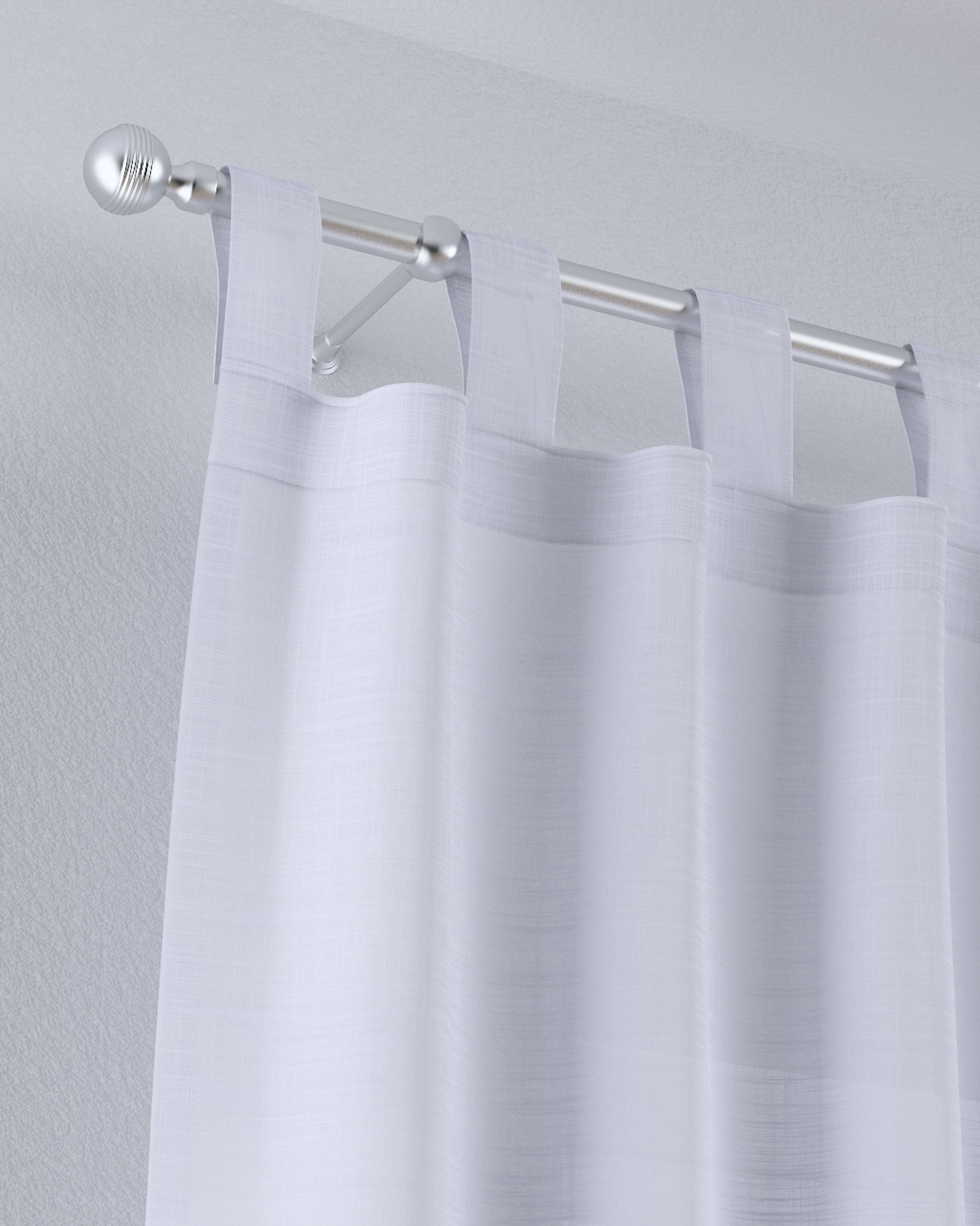 Draperie cu bretele culoare alb Țesătură semitransparentă, împletitură (hover)