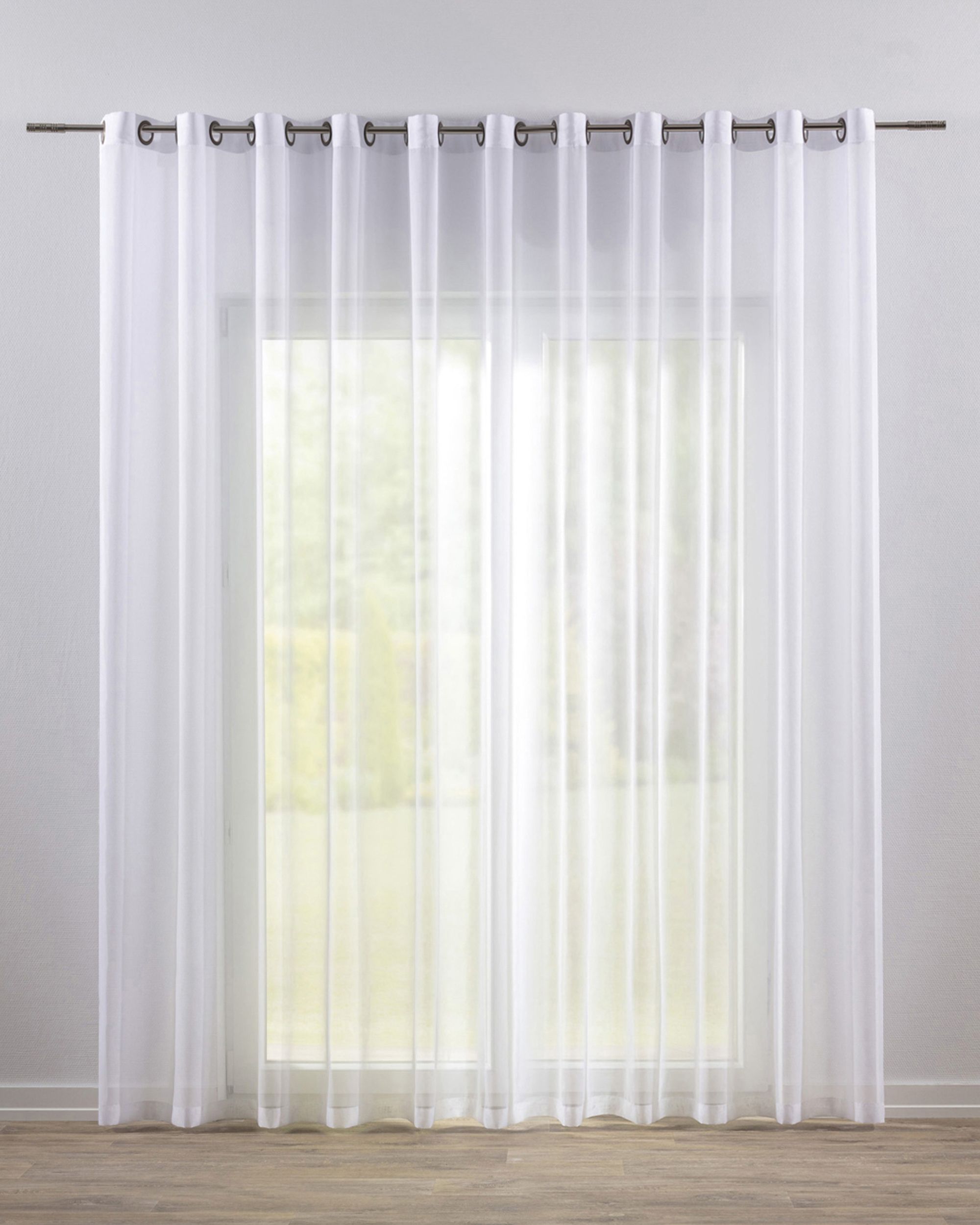 Draperie cu ochi culoare alb Țesătură semitransparentă, gloss