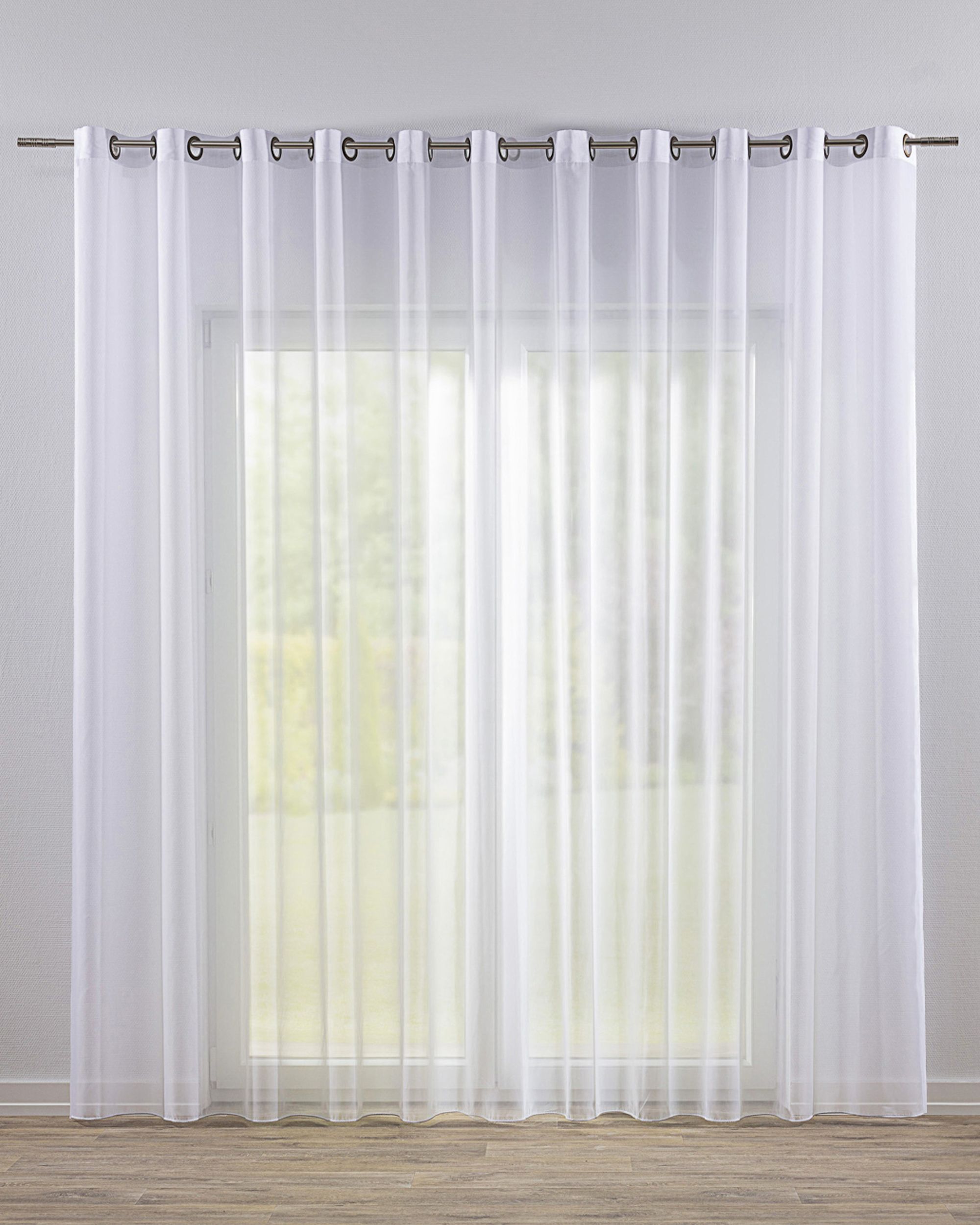 Draperie cu ochi culoare alb Țesătură semitransparentă, gloss