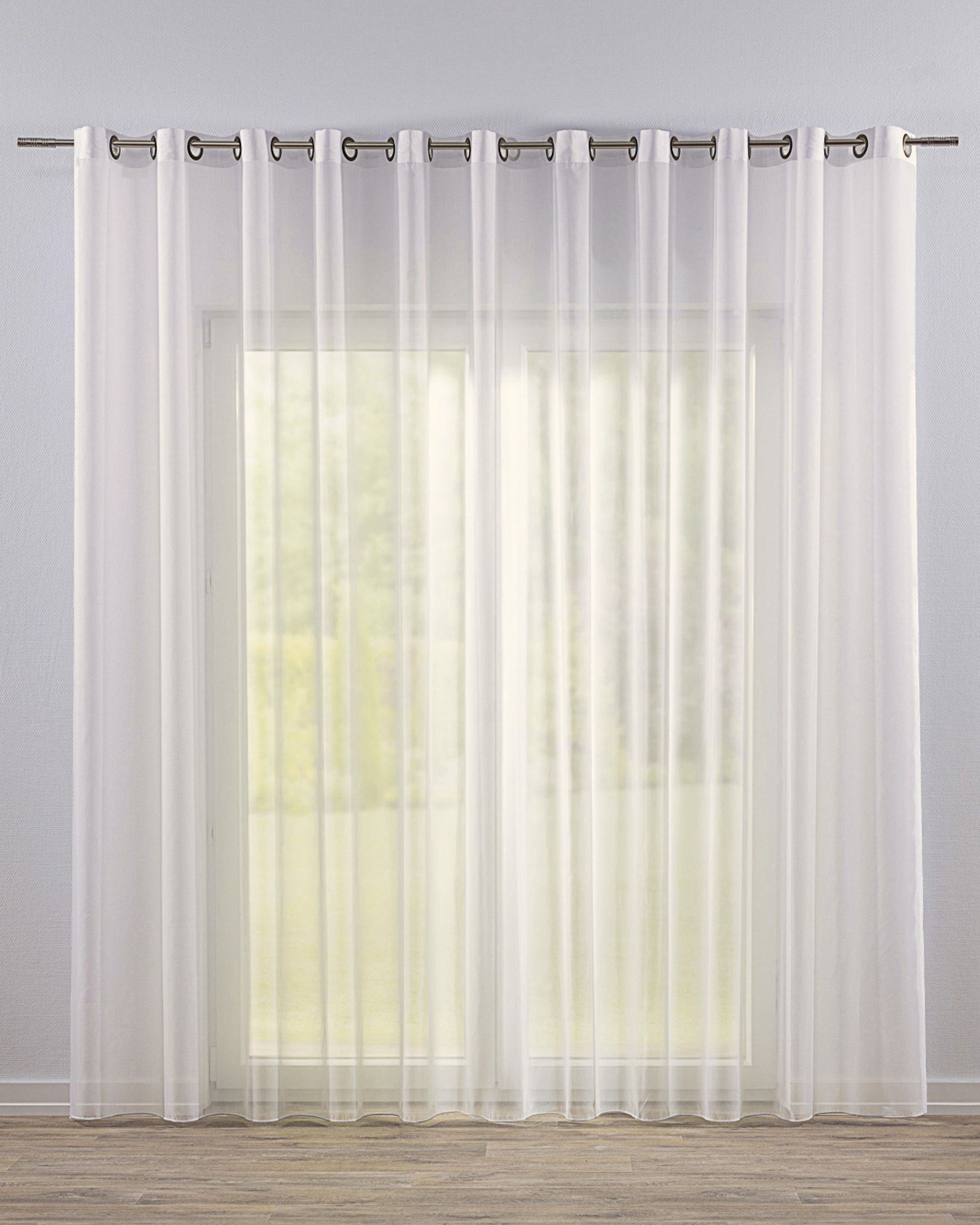 Draperie cu ochi culoare crem Țesătură semitransparentă, gloss