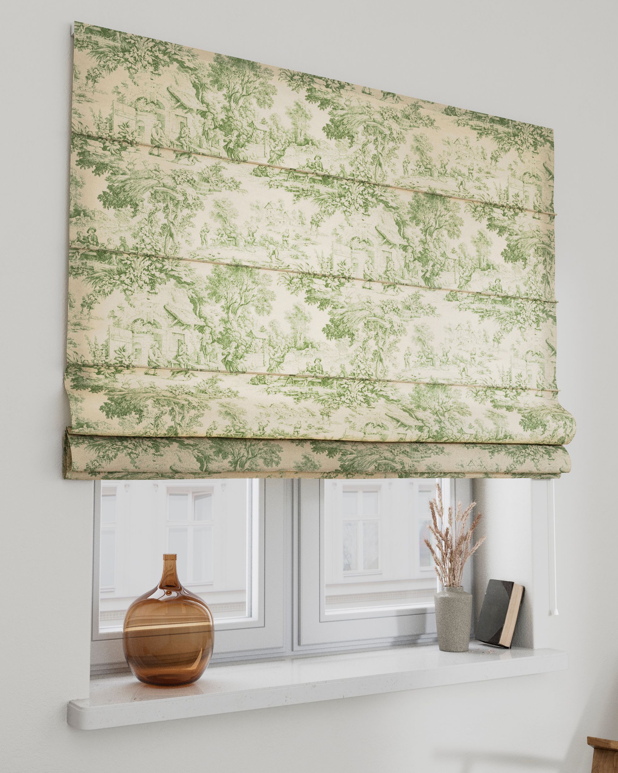 Stor roman Capri culoare verde Țesătură cu model