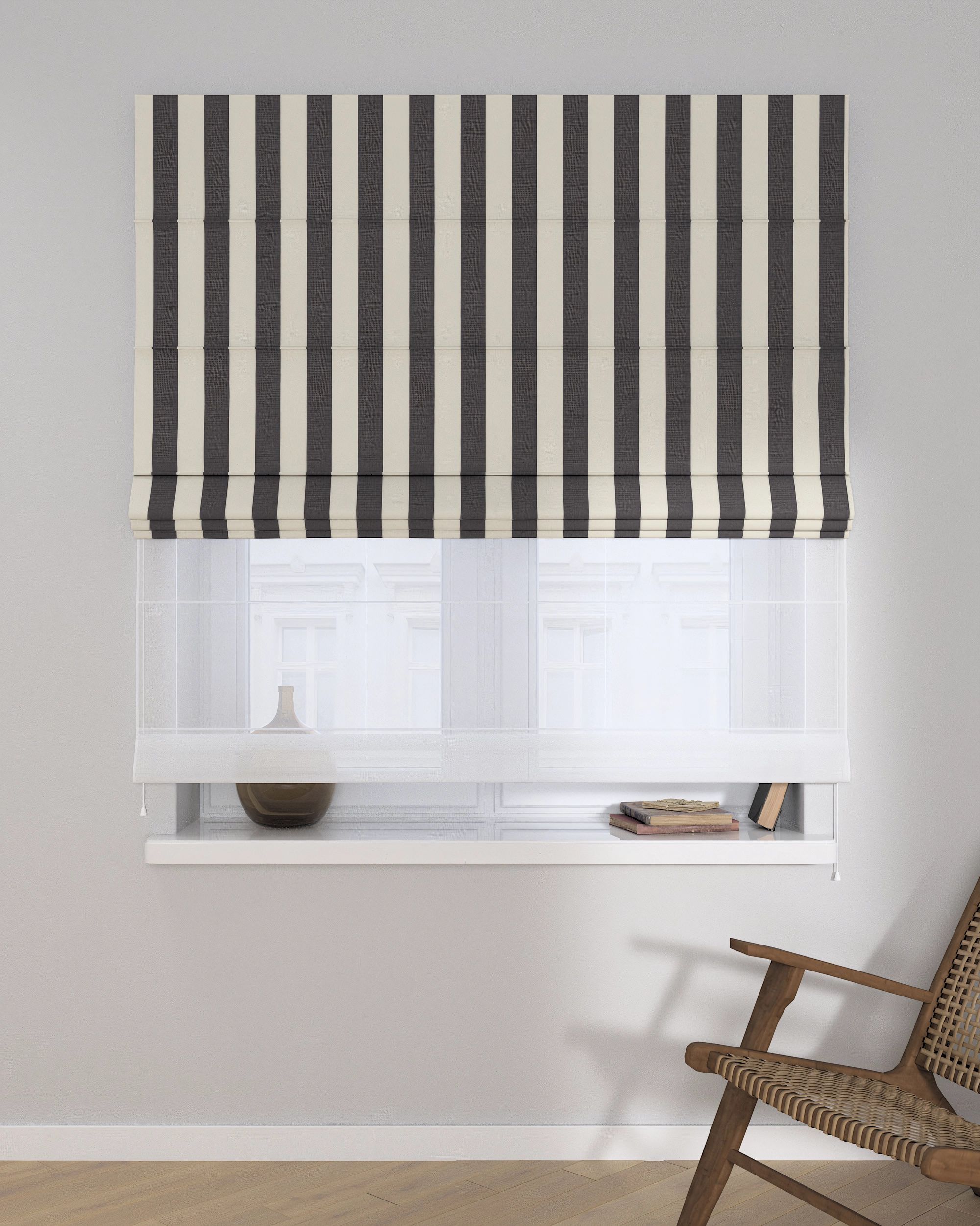 Stor roman Duo culoare negru Țesătură cu model (hover)