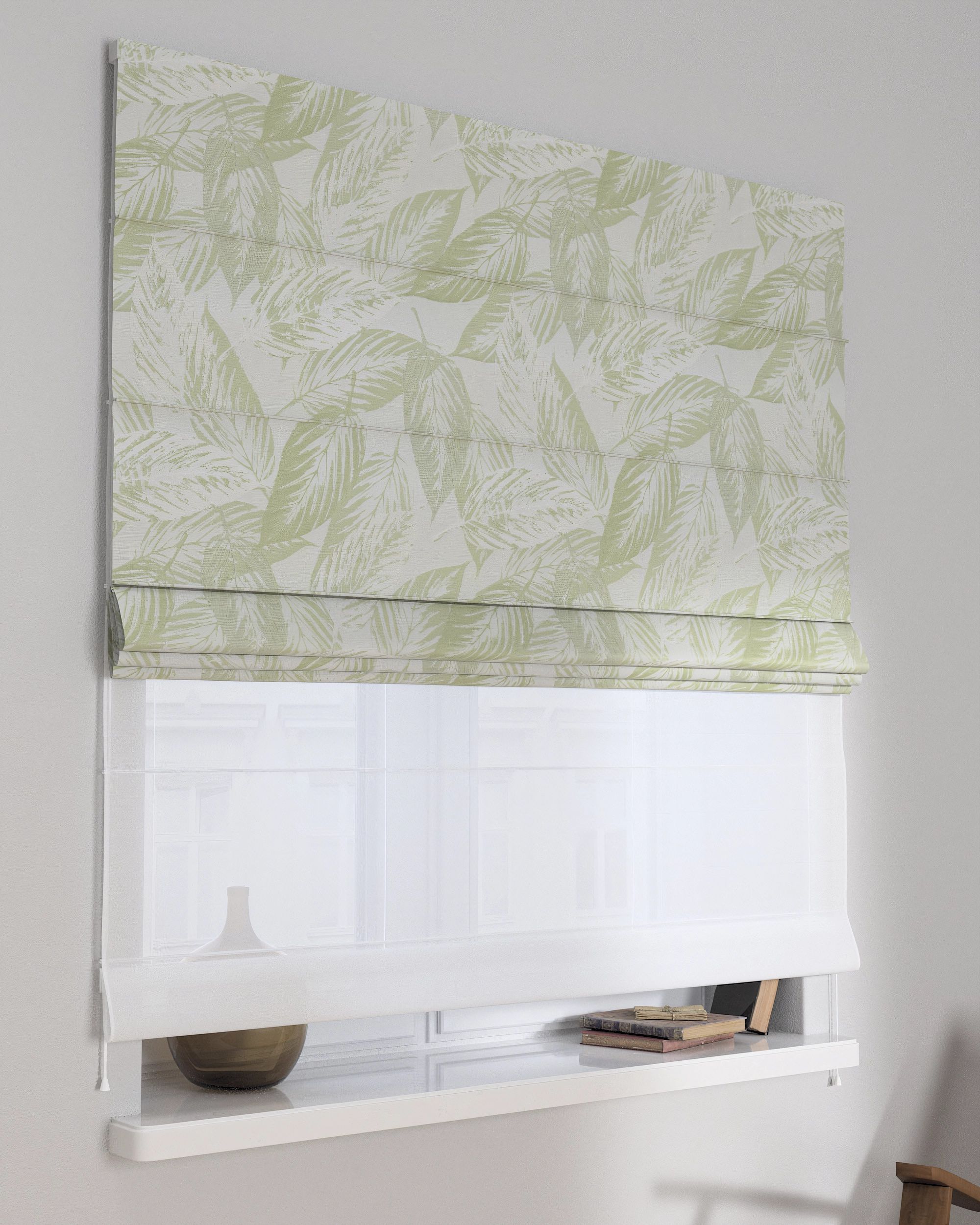 Stor roman Duo culoare verde Țesătură gloss, împletitură, cu model