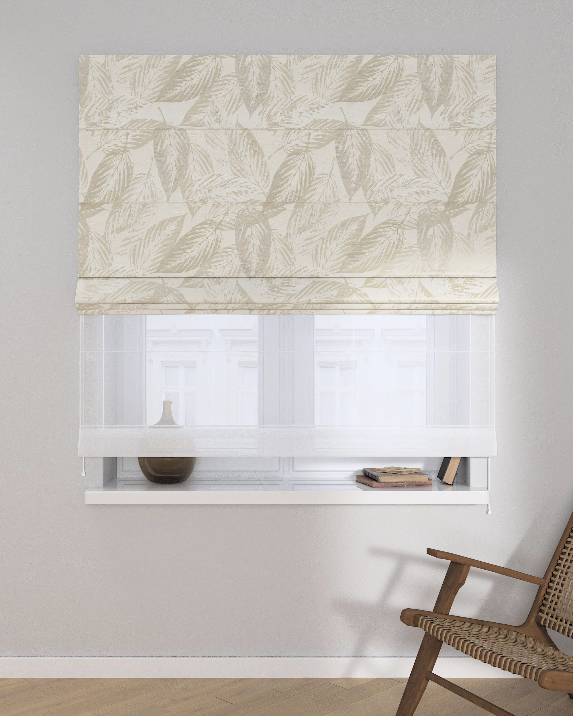 Stor roman Duo culoare verde Țesătură gloss, împletitură, cu model (hover)