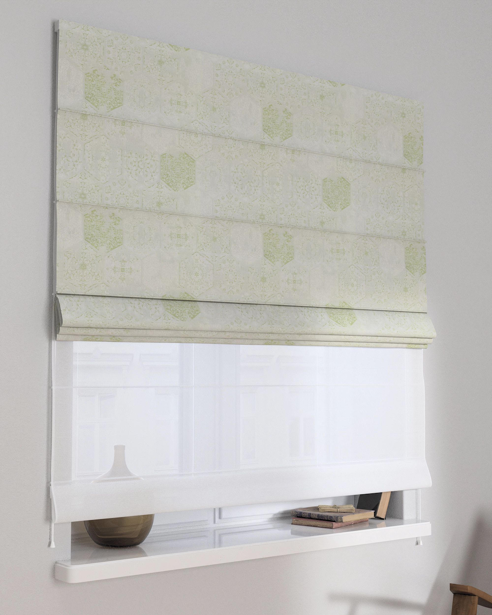 Stor roman Duo culoare verde Țesătură gloss, împletitură, cu model