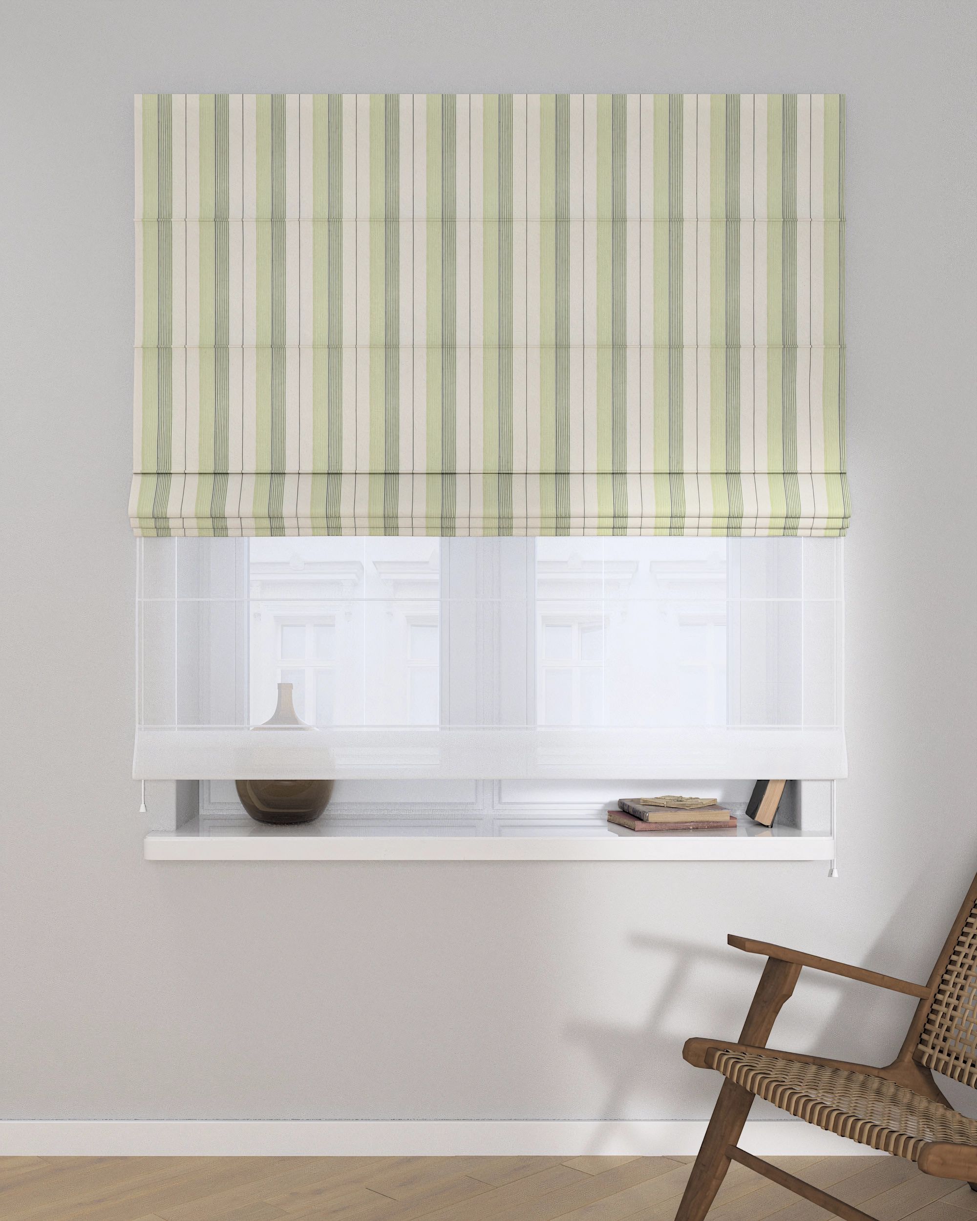 Stor roman Duo culoare verde Țesătură împletitură, cu model (hover)