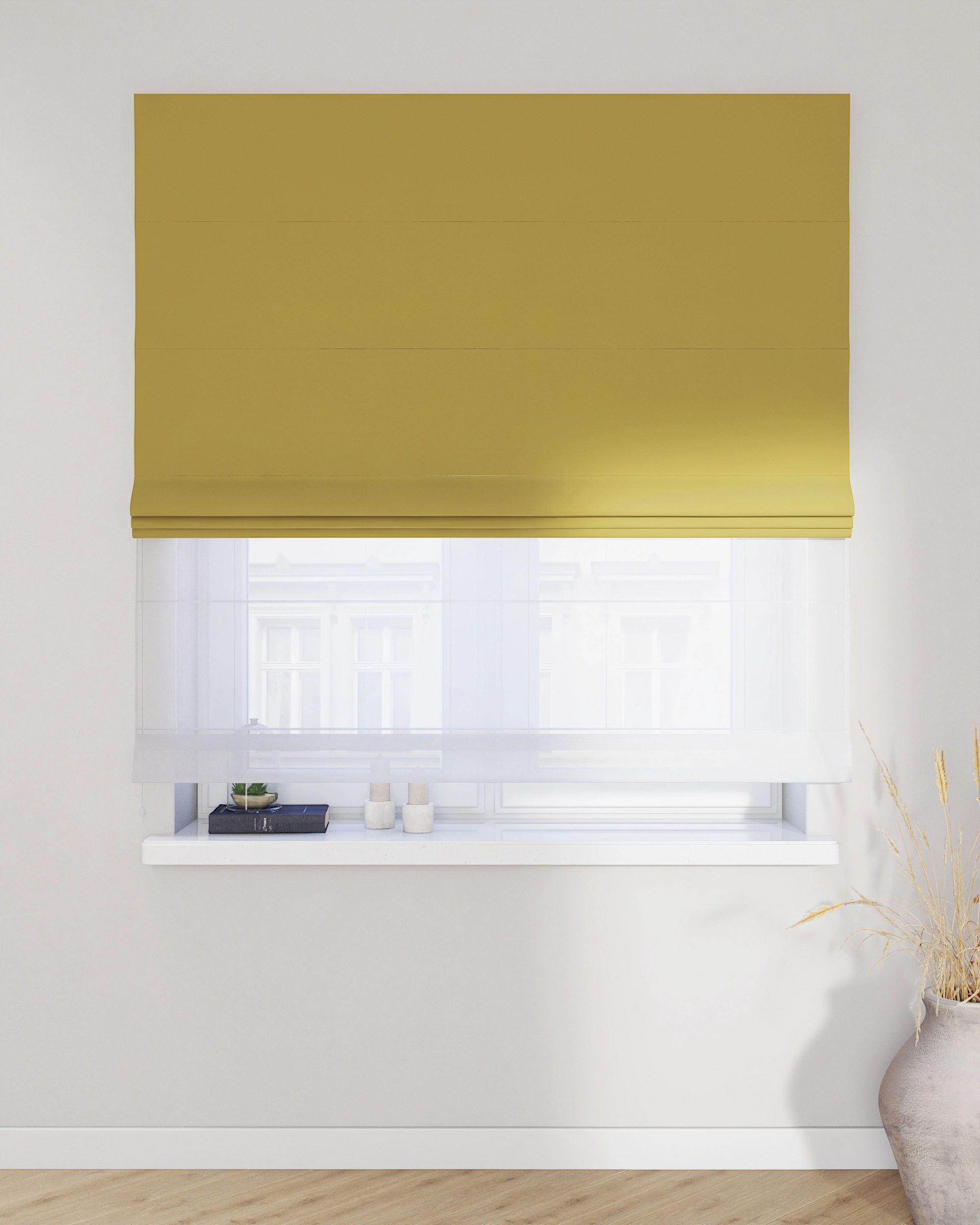 Stor roman Duo culoare verde Țesătură gloss, catifea (hover)
