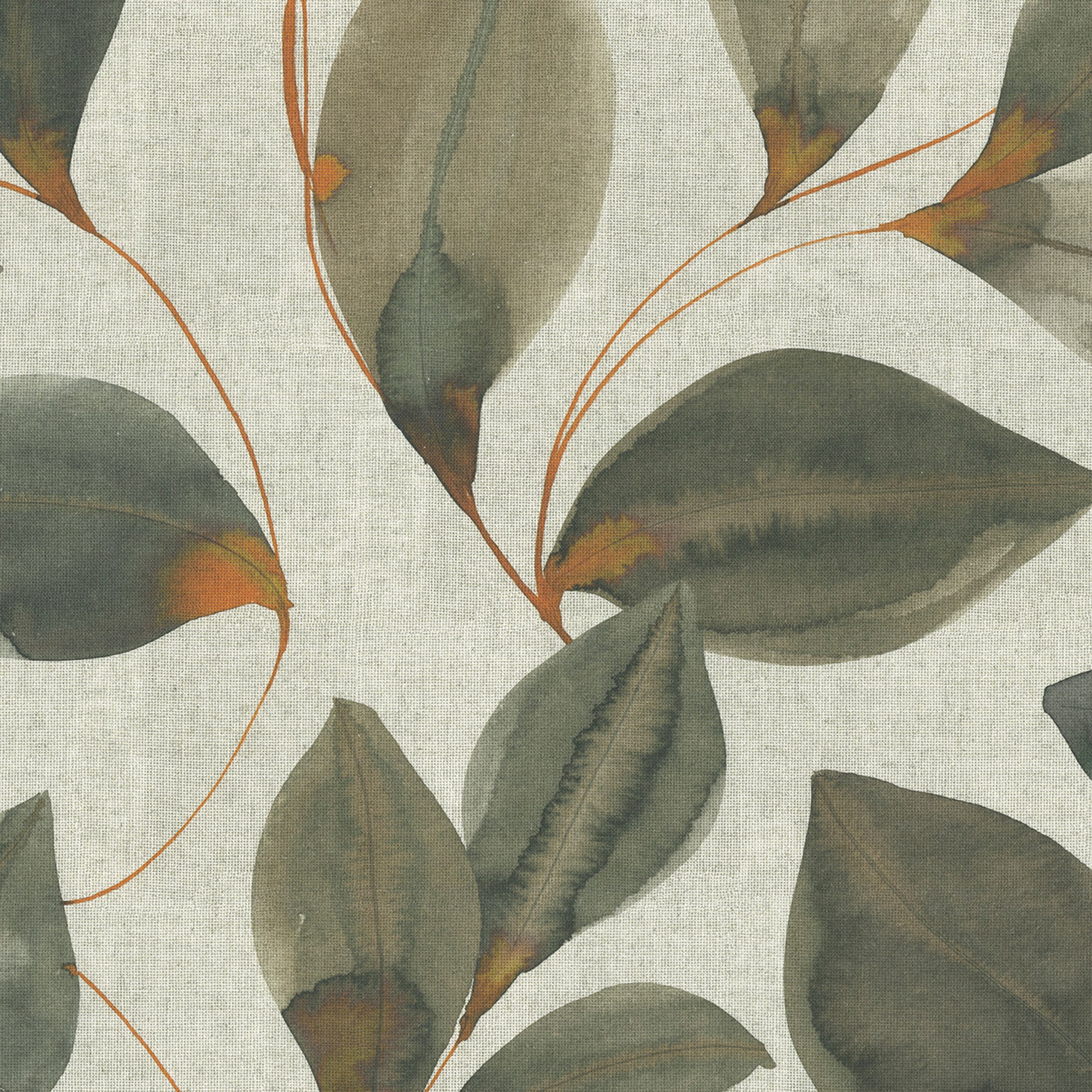 Gardenia 143-17 frunze maro-portocalii pe fundal gri de in