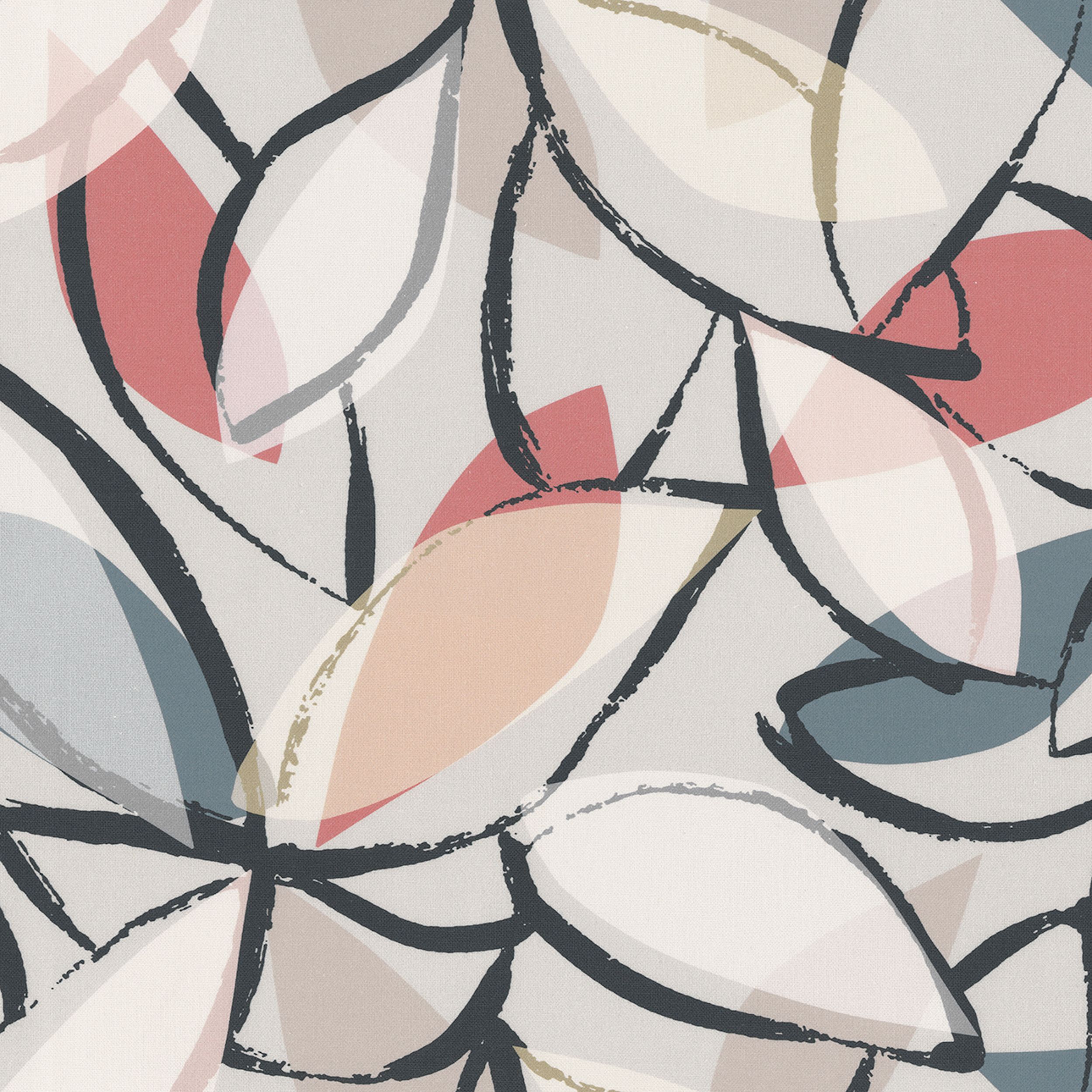 Gardenia 144-21 motive vegetale roz-gri