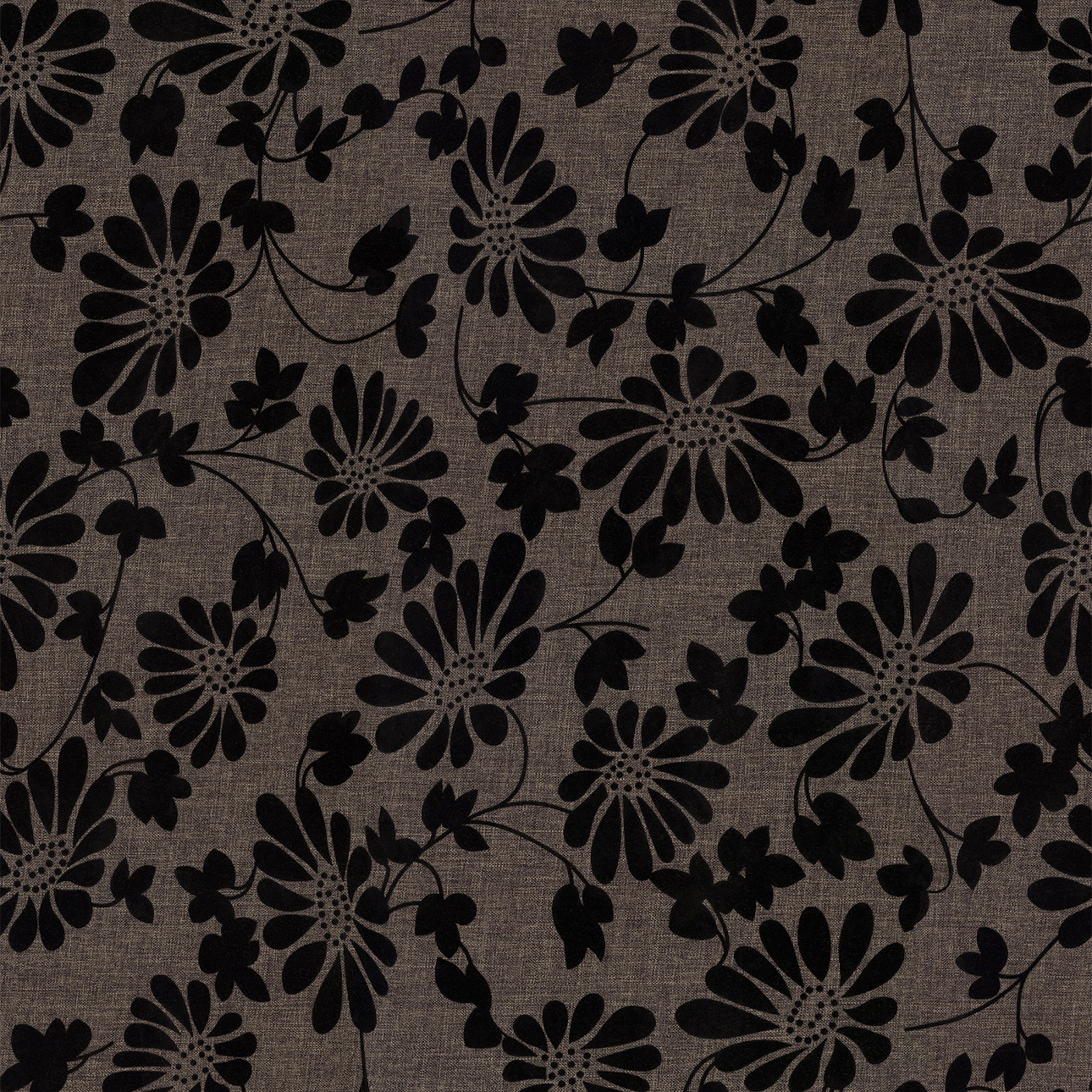 Living Plus 162-10 flori negre pe fundal maro