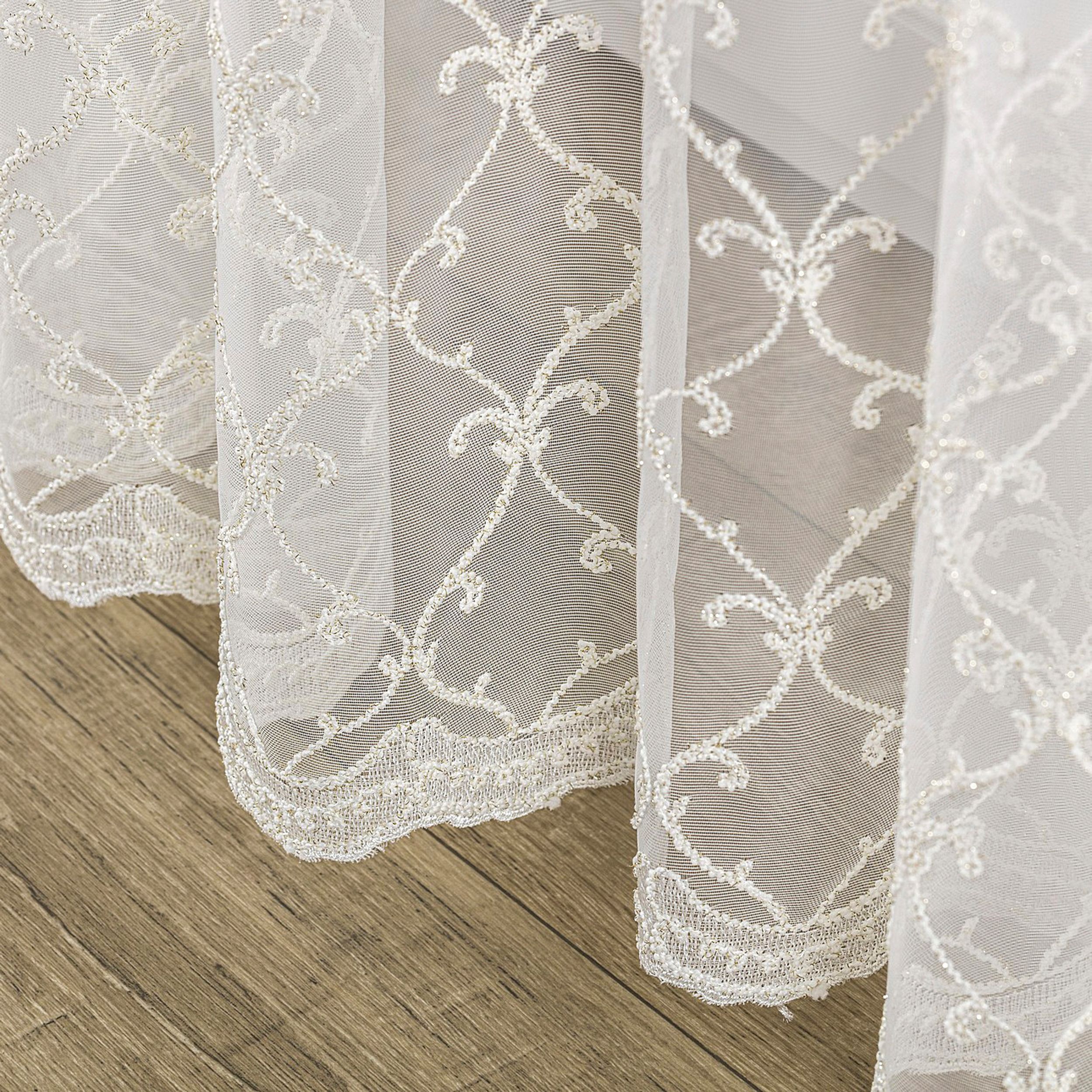 Voaluri și perdele 185-10 ecru cu decor